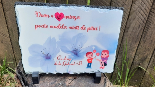 Placă ardezie personalizata dreptunghiulara 20x15cm