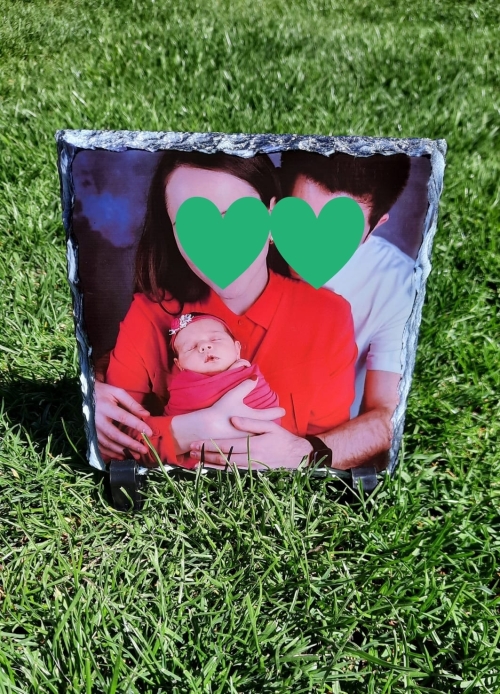 Placă ardezie personalizata patrata 20x20cm